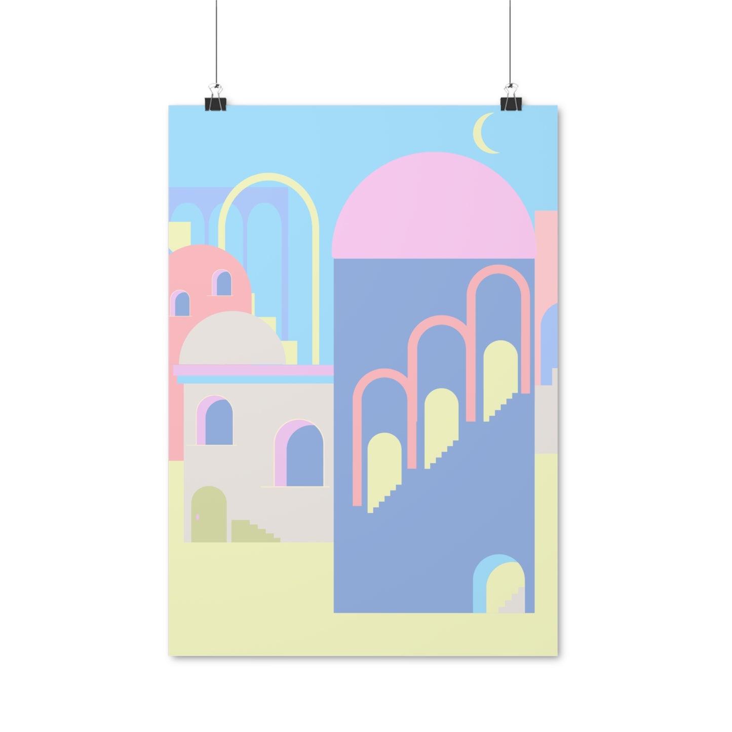 Arches and Domes Illustration Vertical Poster EU