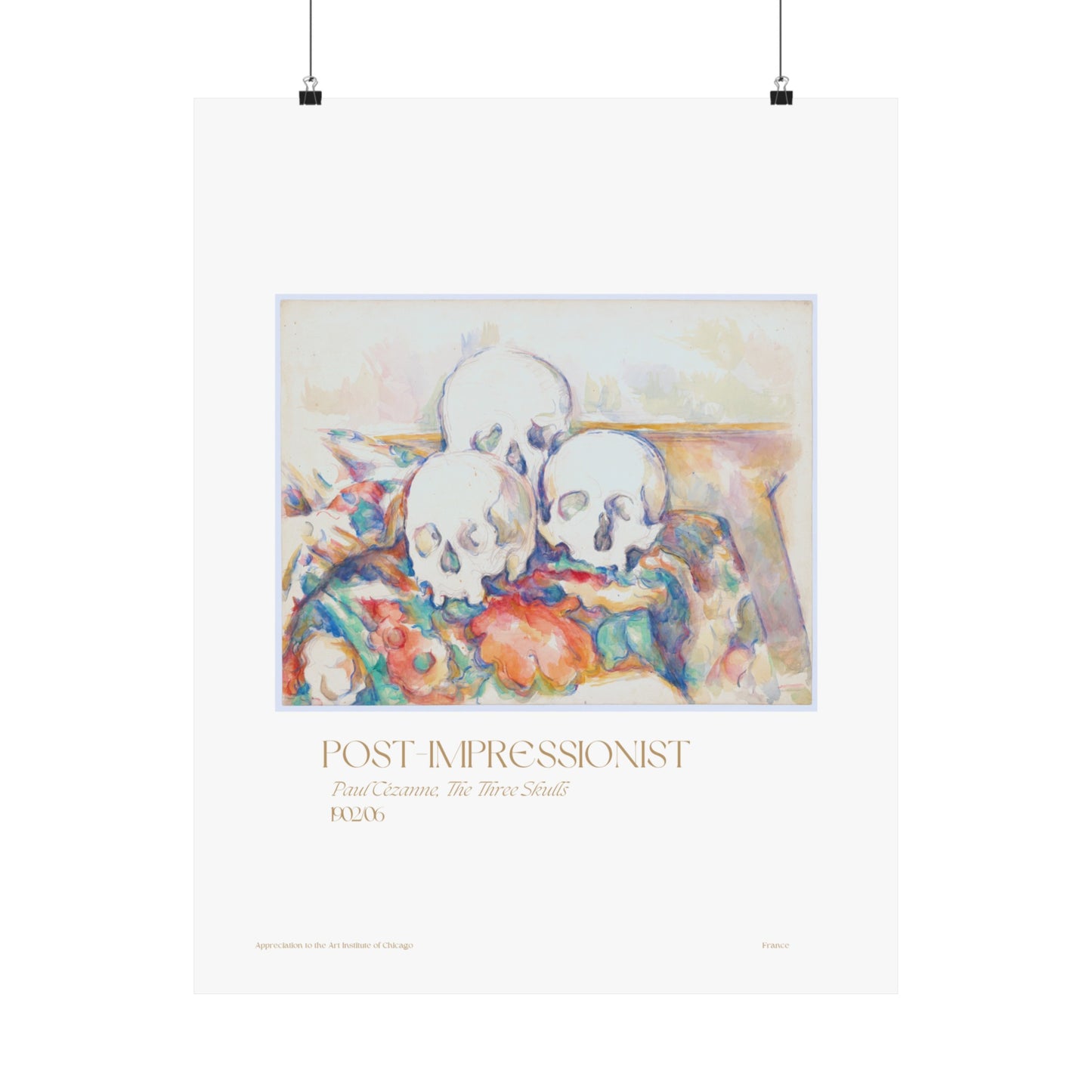 Paul Cézanne, The Three Skulls 1903/06 Vertical Poster