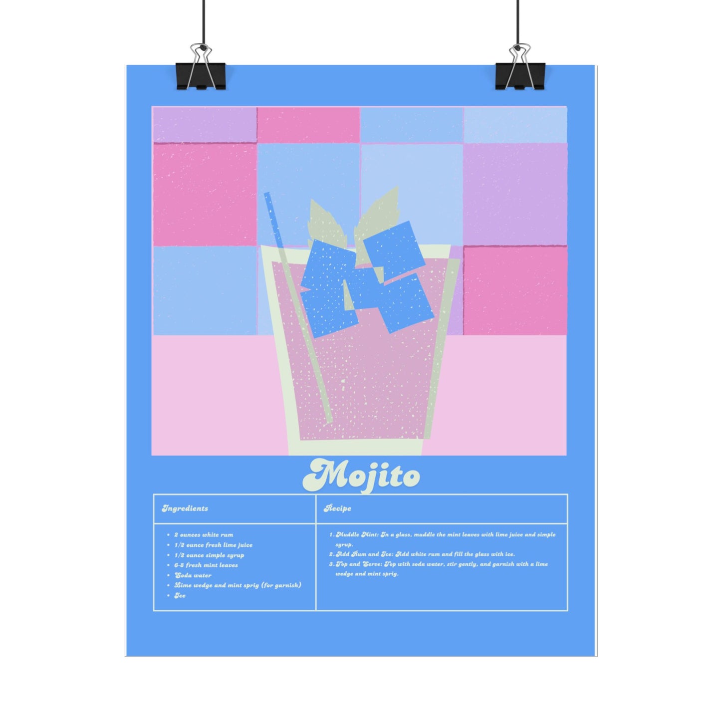 Mojito Illustration Vertical Poster SMALL EU