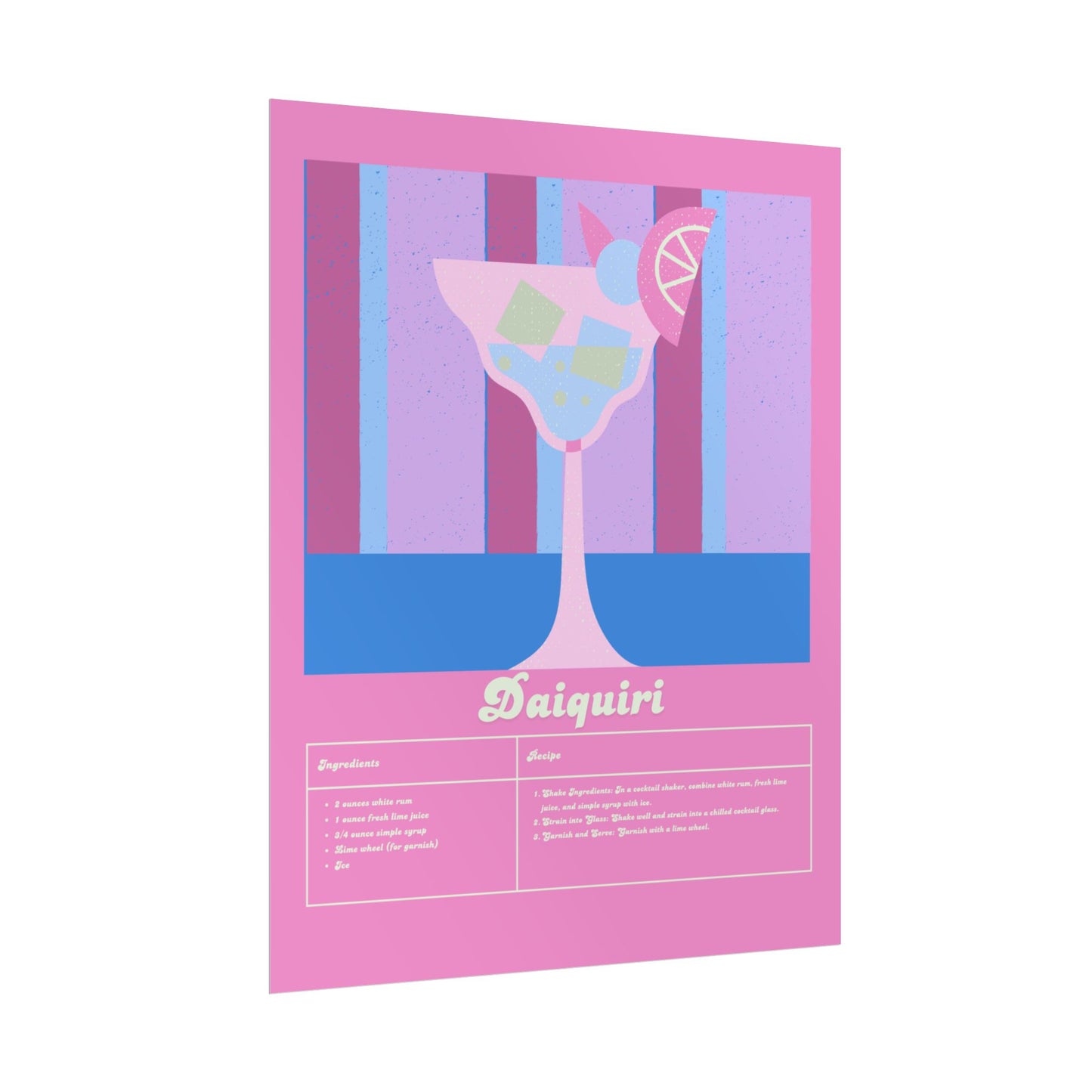 Daiquiri Illustration Vertical Poster SMALL EU