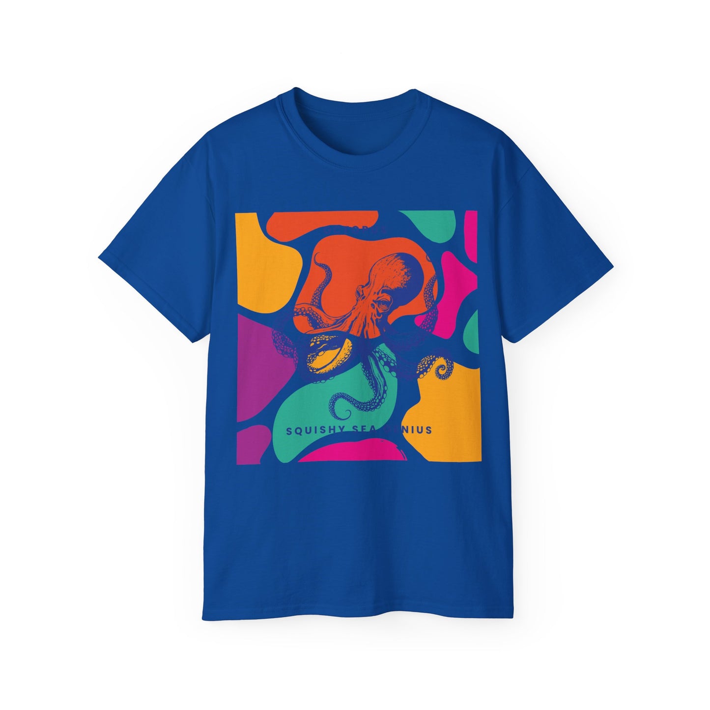 Camiseta unisex de algodón ultra suave con diseño de pulpo Squishy Sea Genius de la UE 