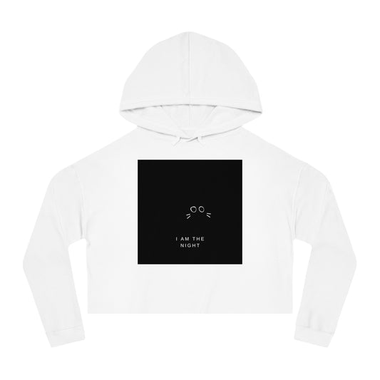 Black Cat Crop Hoodie