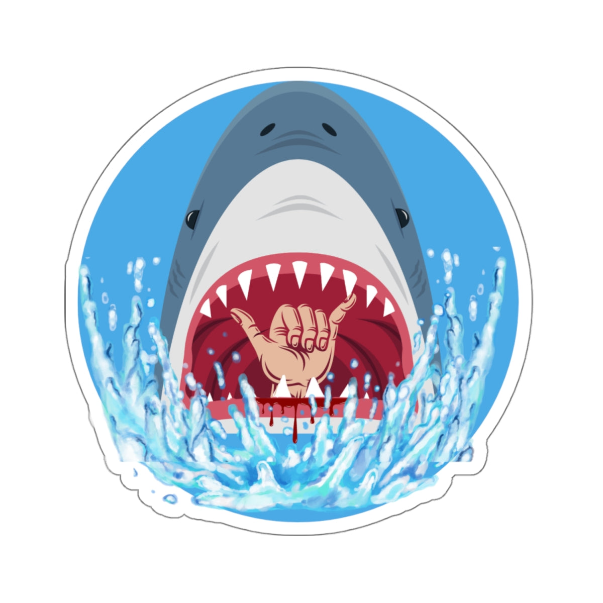 Surfin' Shark Kiss-Cut Stickers