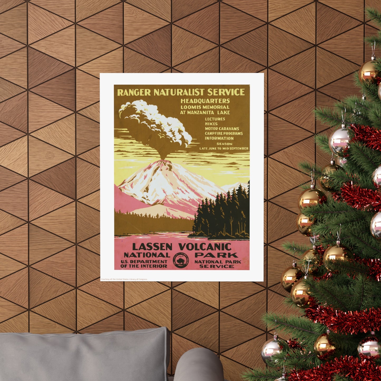 Lassen Volcanic National Park Illustration Vertical Poster