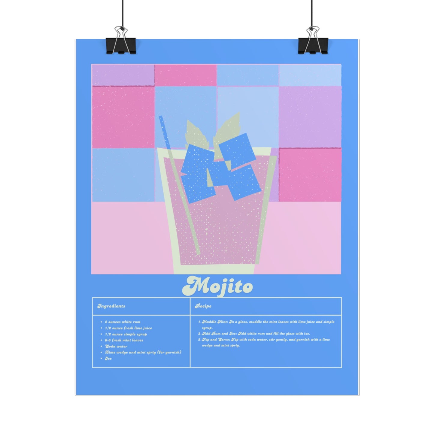 Mojito Illustration Vertical Poster SMALL EU