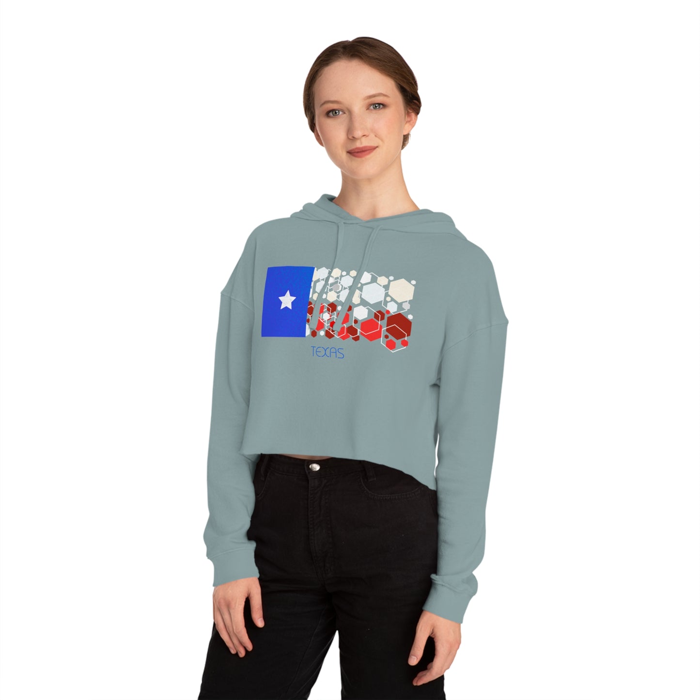 Sudadera corta con capucha Modern Texas para mujer