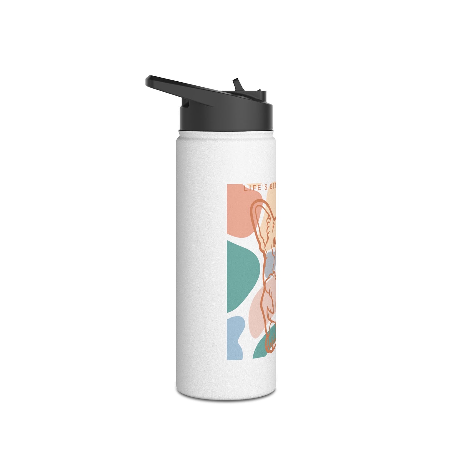 Cute Corgi Stainless Steel Water Bottle, Standard Lid