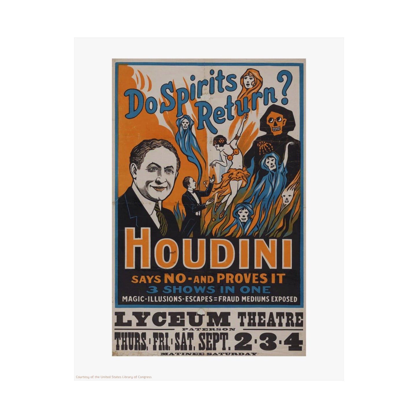 Houdini Illustration Vertical Poster