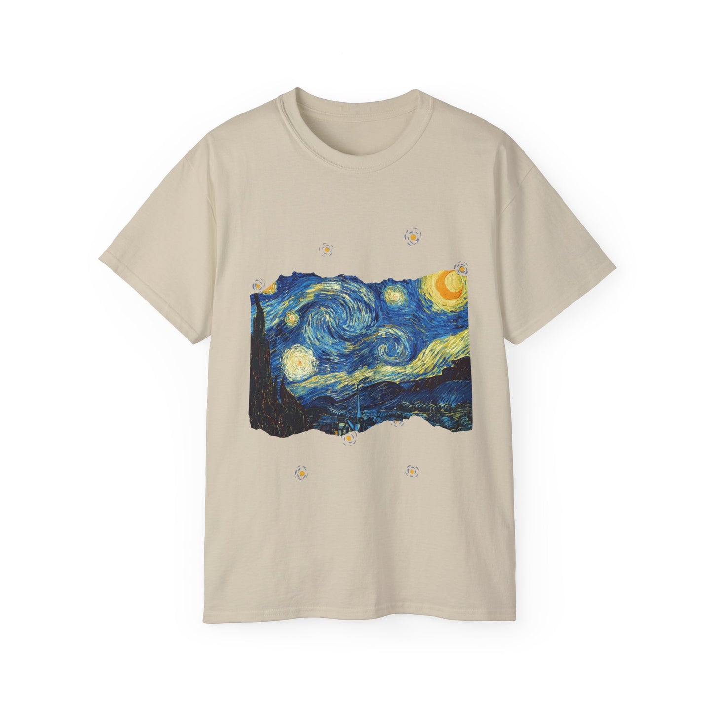 Ripped Vincent Van Gogh, A Starry Night 1889 Ultra Cotton Tee