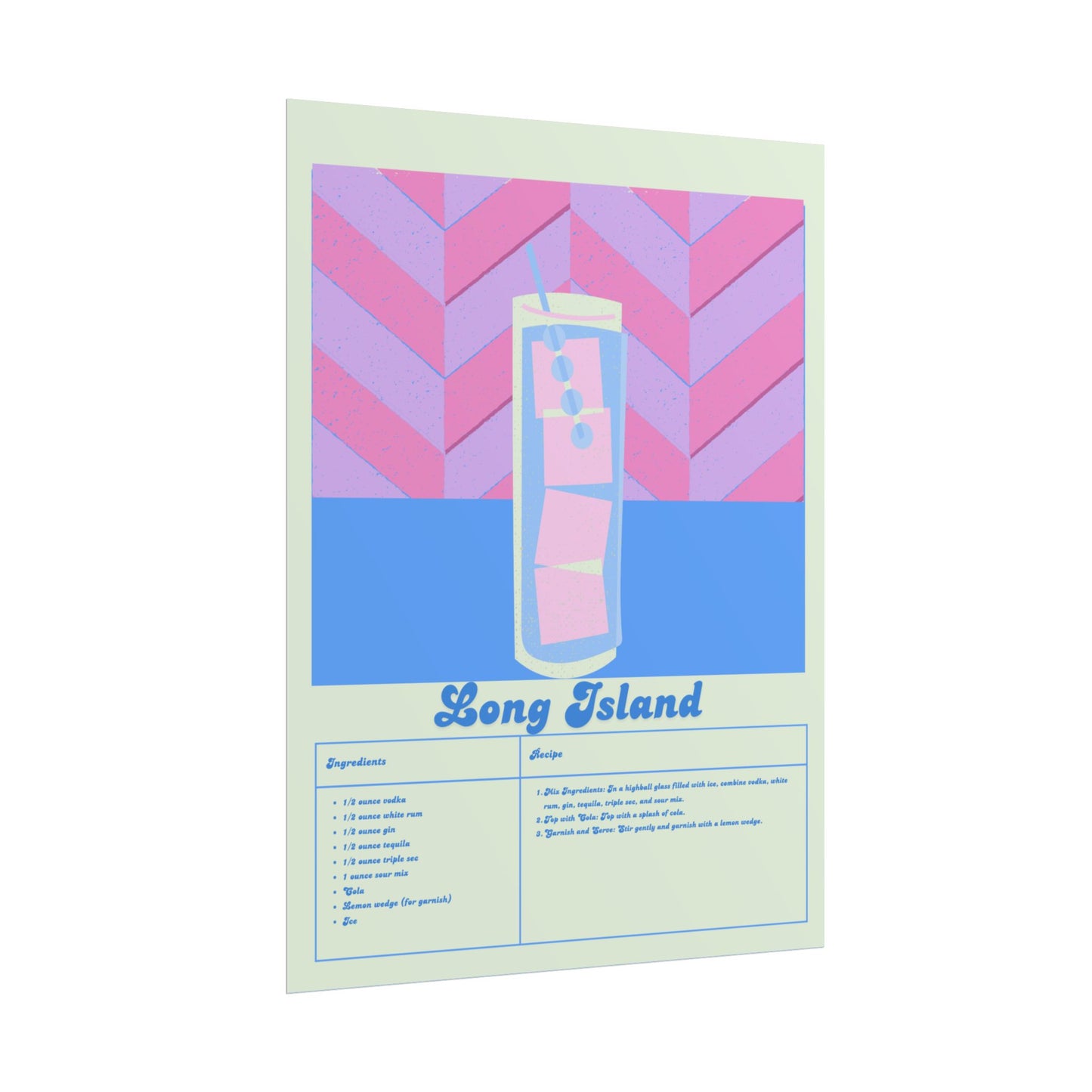 Long Island Illustration Vertical Poster LARGE EU