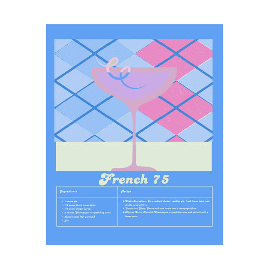 French 75 Illustration Vertical Poster SMALL EU