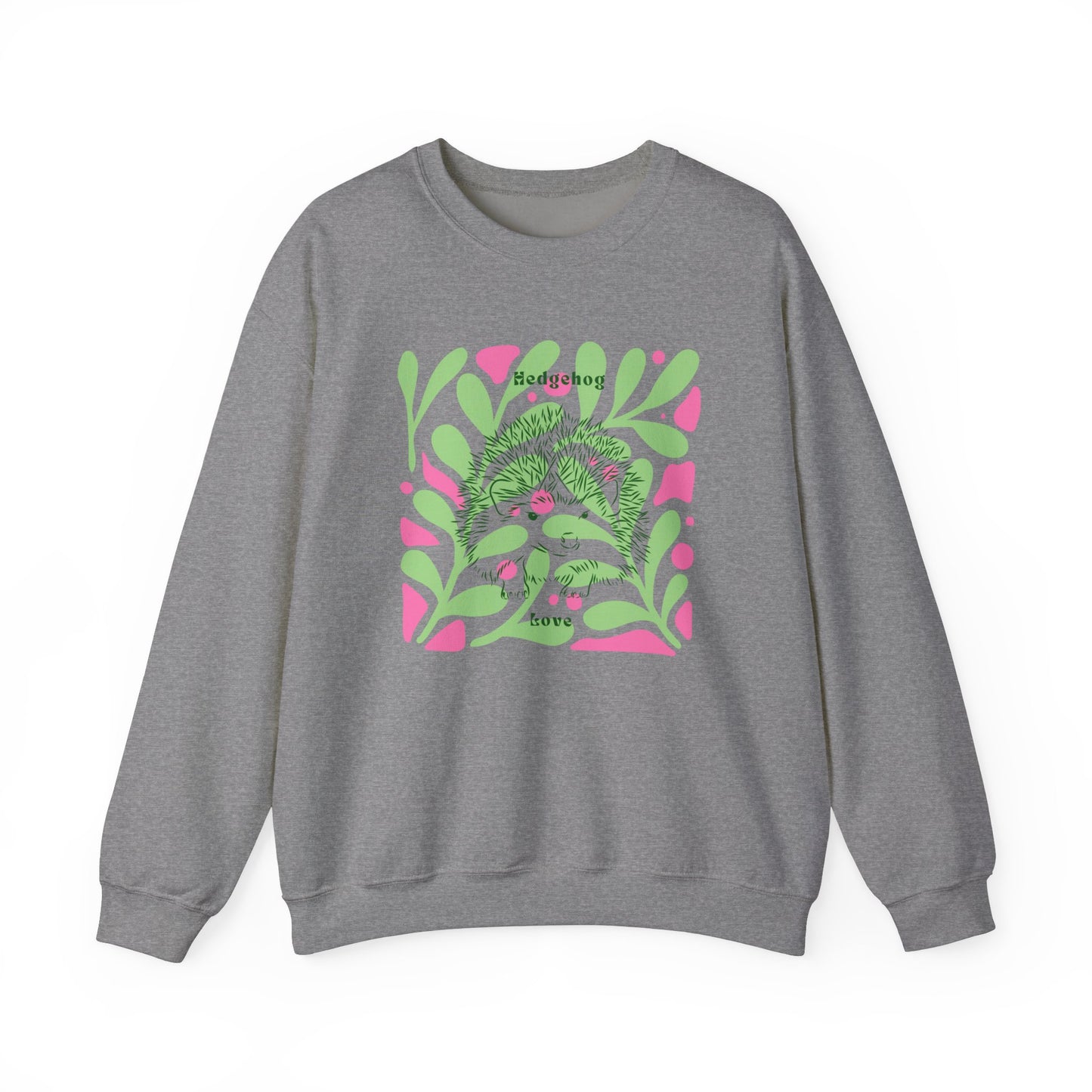 Sudadera unisex de cuello redondo y mezcla pesada Hedgehog Love 