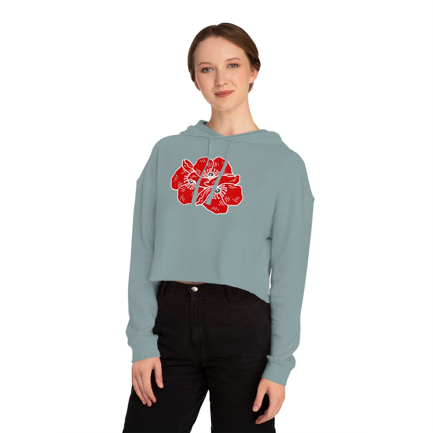 Poppies Women’s Cropped Hooded Sweatshirt