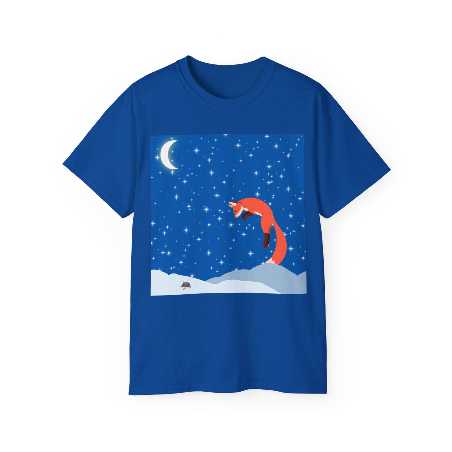 Camiseta unisex de algodón ultra fino Snow Jumping Fox 