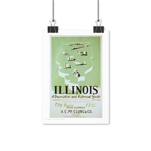 Illinois a Guide Illustration Vertical Poster EU