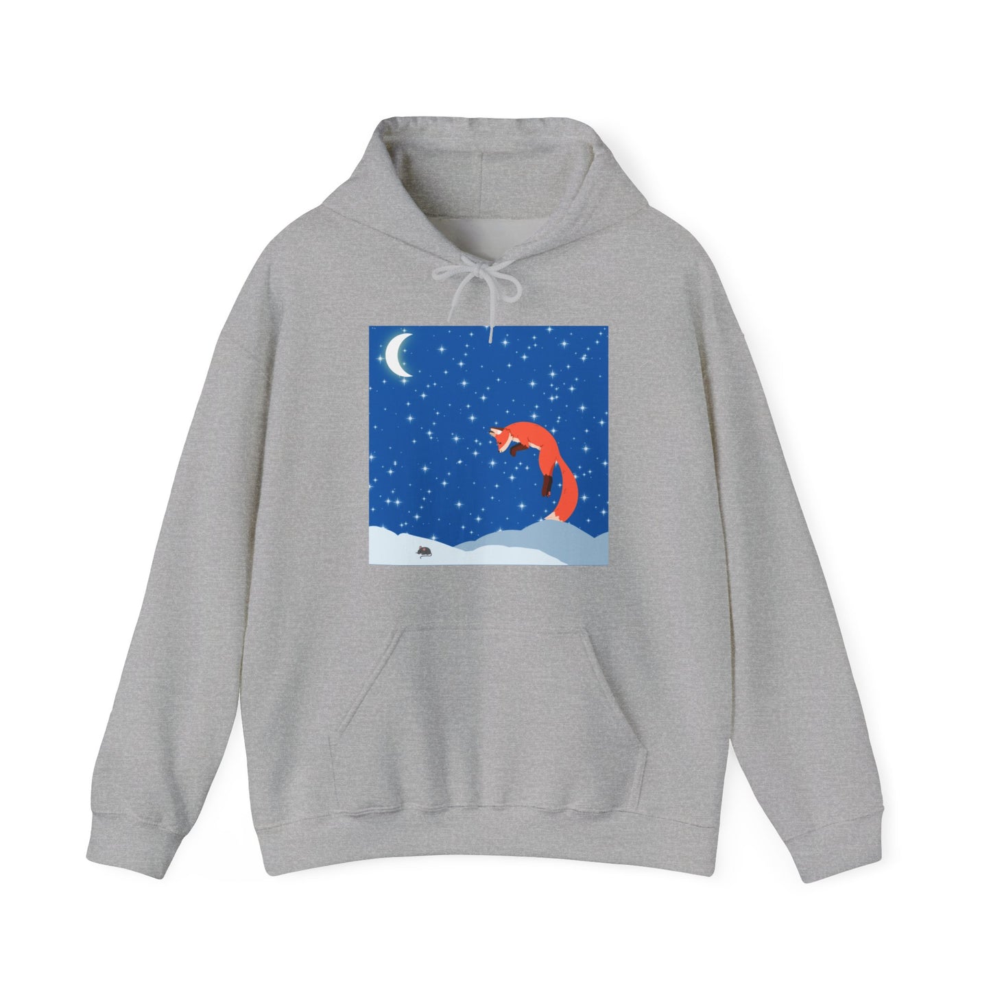 Snow Jumping Fox Unisex Heavy Blend™ Hooded Sweatshirt EU