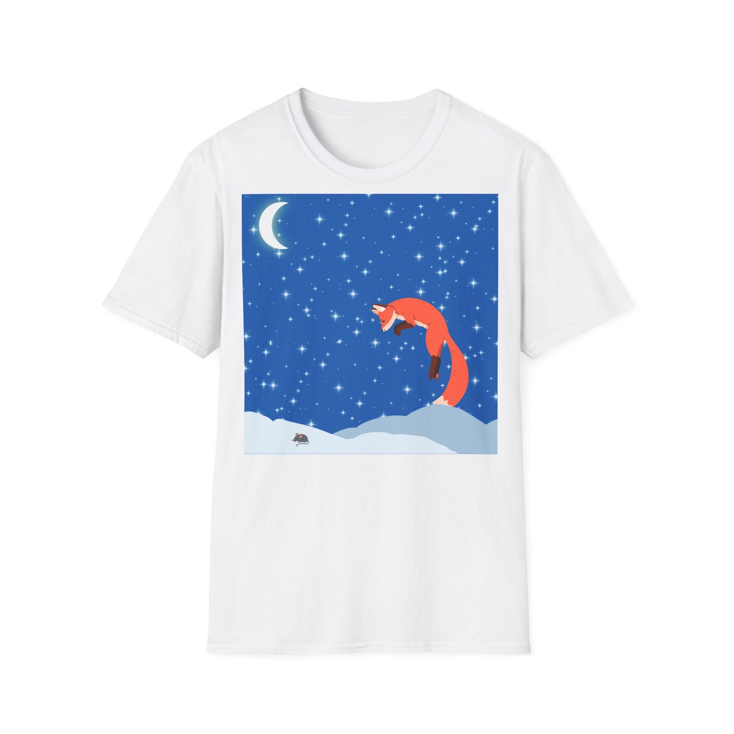 Camiseta unisex de estilo suave Snow Jumping Fox 