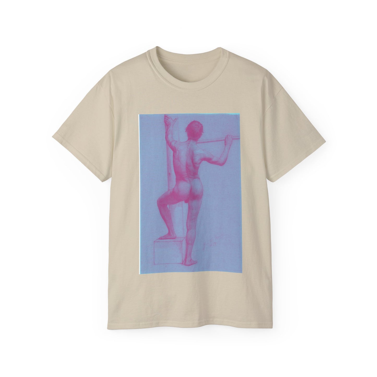 Gustav Klimt, Male Nude with Left Foot on a Pedestal 1879 Unisex Ultra Cotton Tee