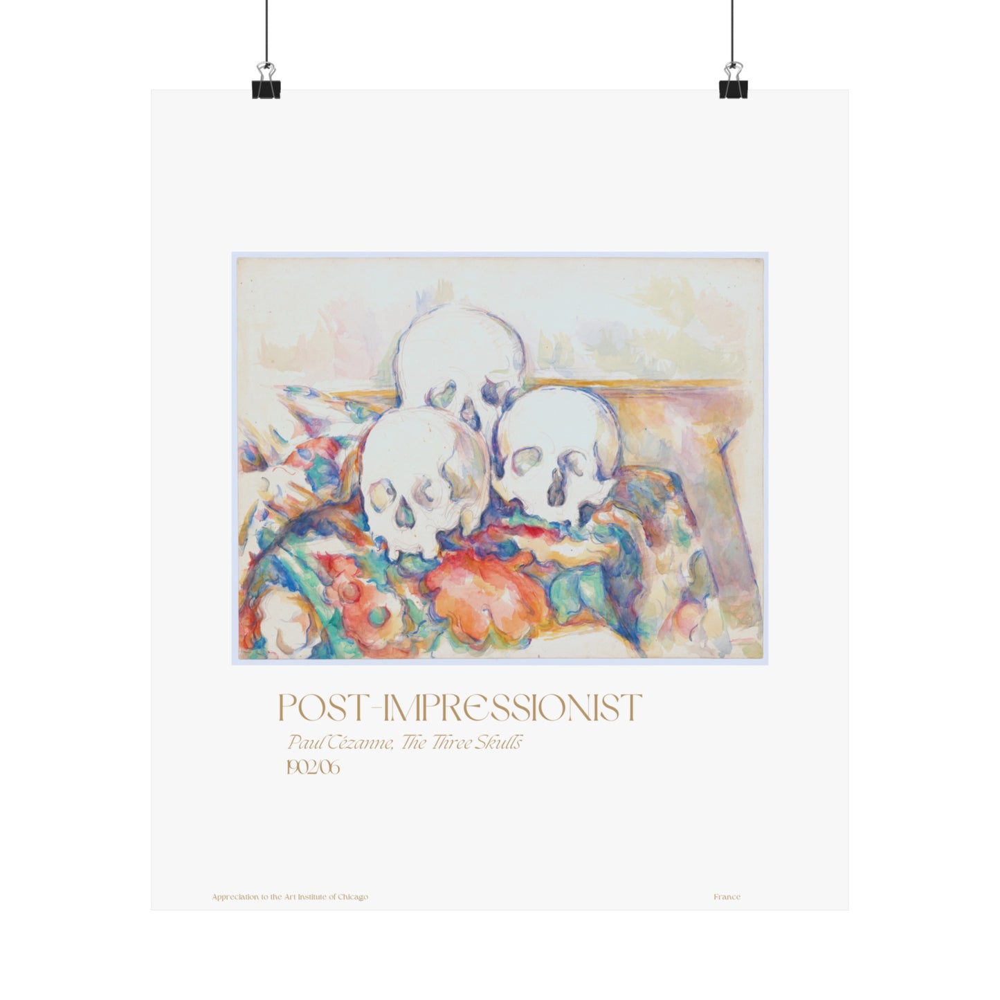 Paul Cézanne, The Three Skulls 1903/06 Vertical Poster