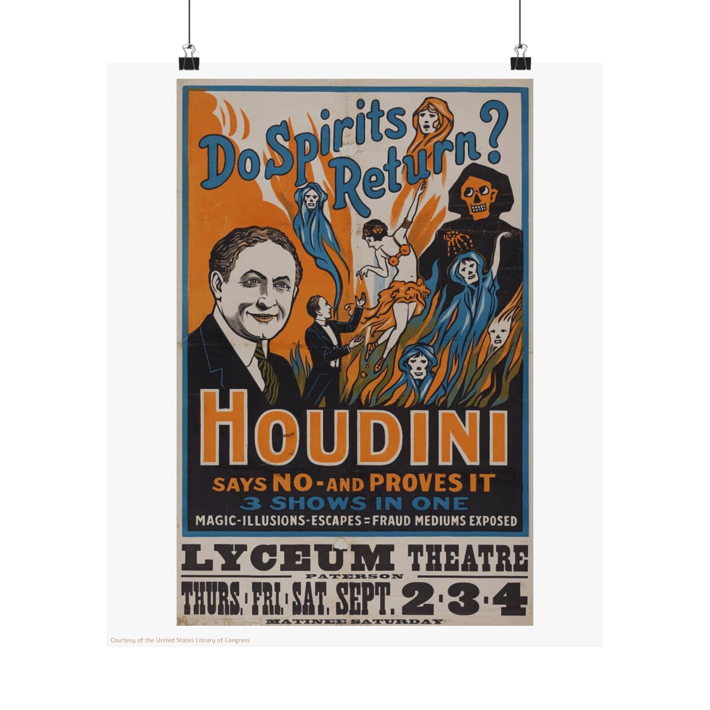 Houdini Illustration Vertical Poster