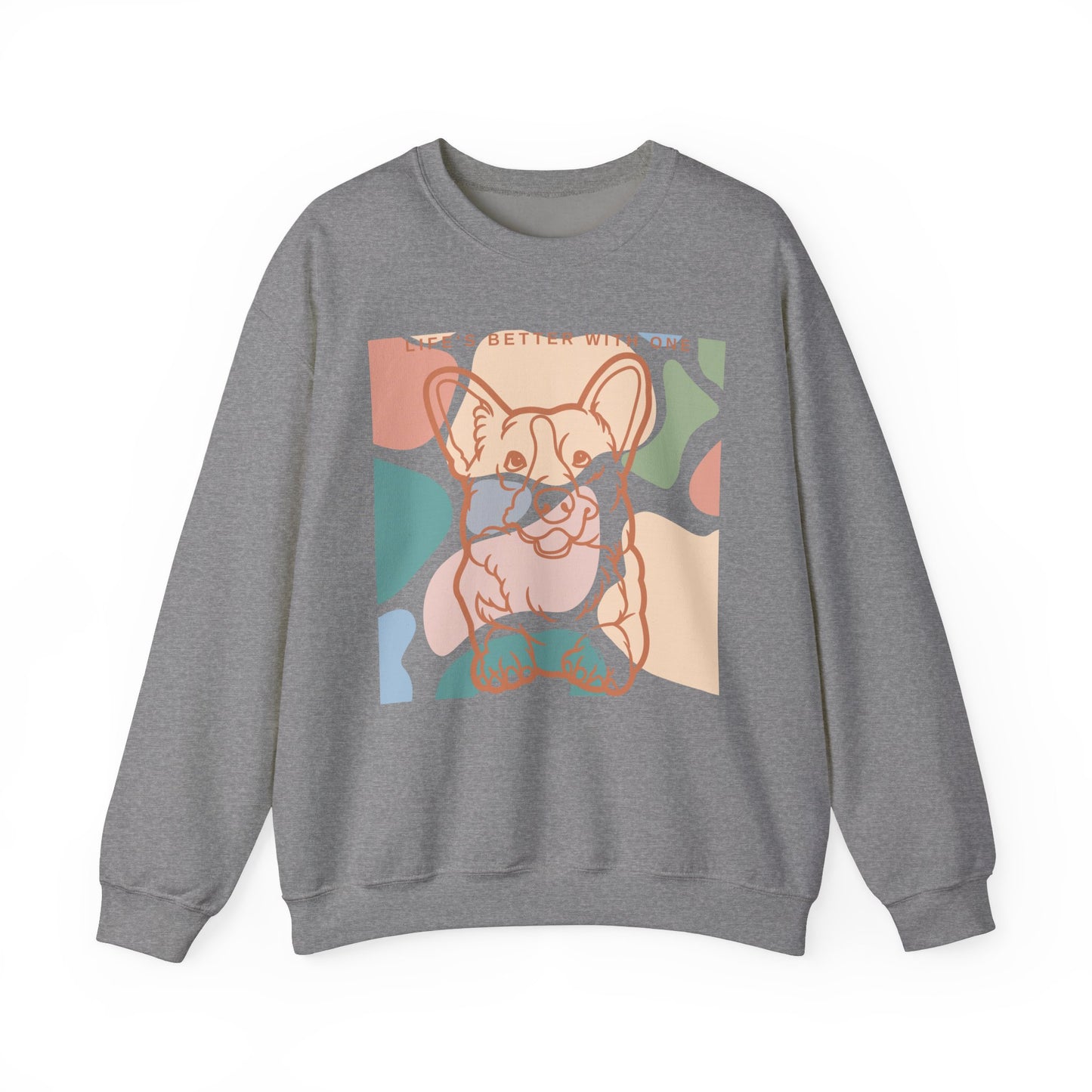 Sudadera unisex con cuello redondo y mezcla pesada de Corgi 