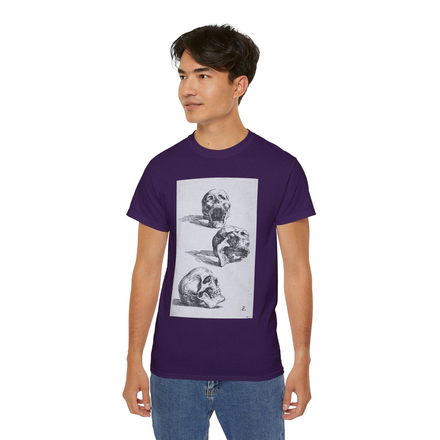 Three Human Skulls Salvator Rosa 1662 Unisex Ultra Cotton Tee EU