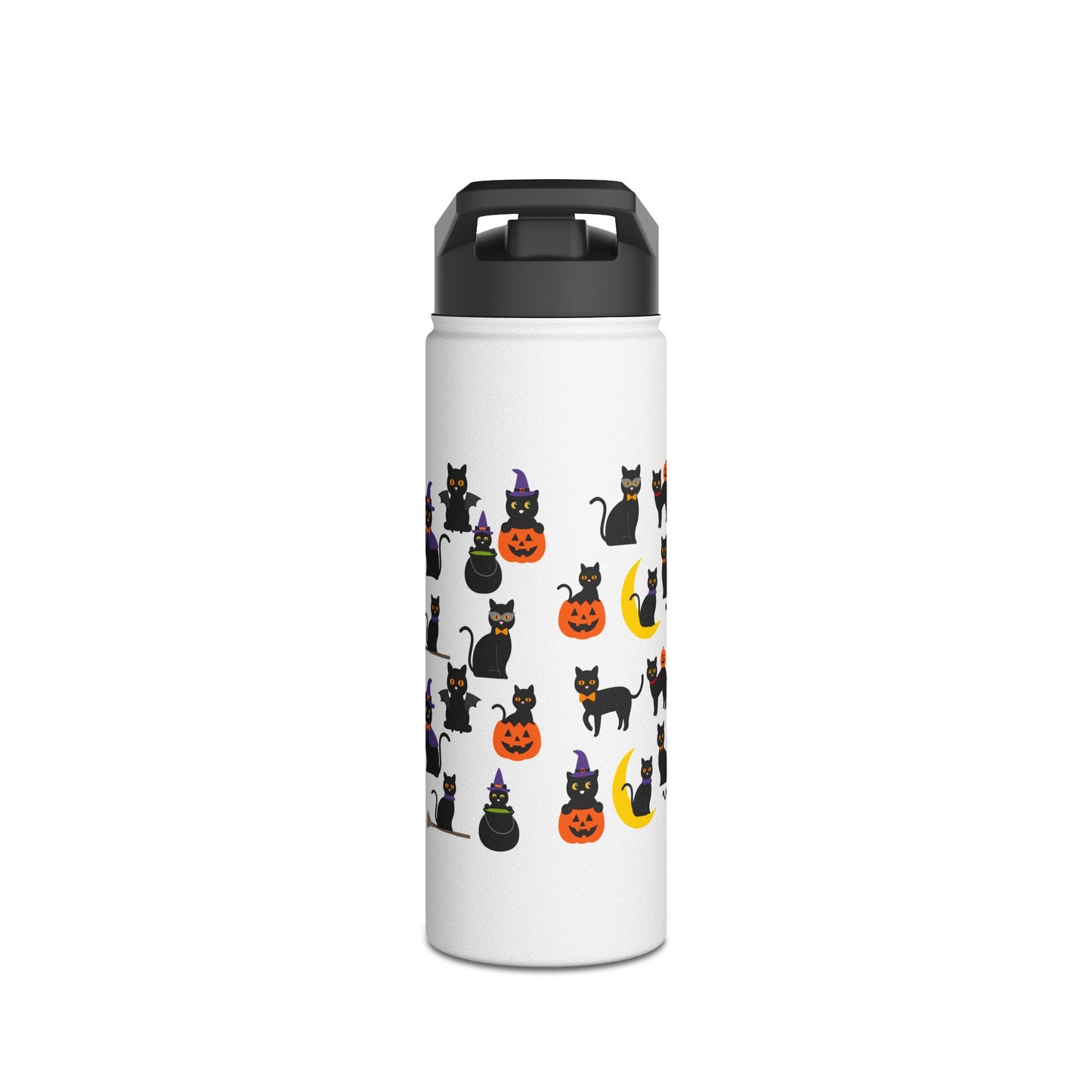 Halloween Cats Stainless Steel Water Bottle, Standard Lid