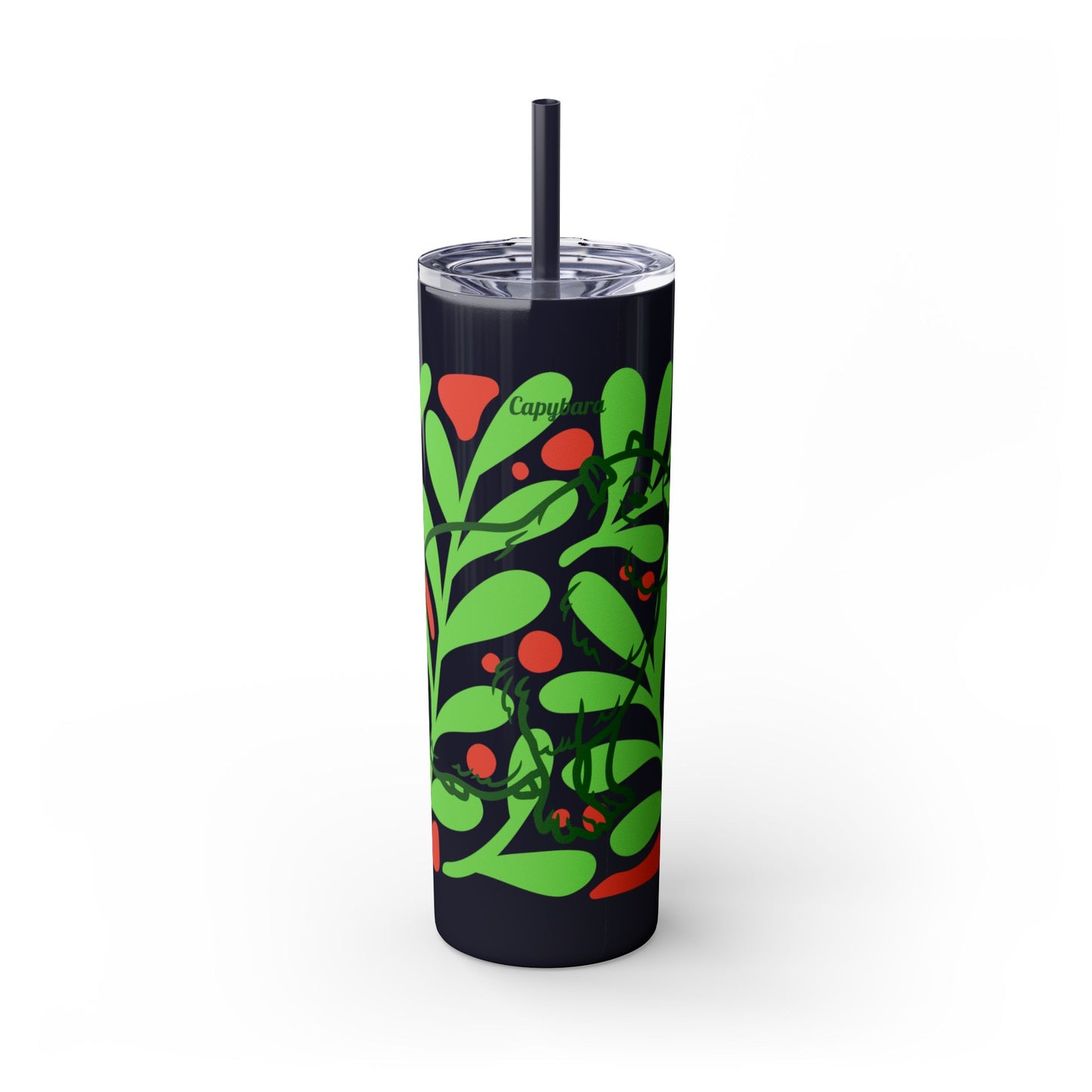 Capybara Skinny Tumbler with Straw, 20oz