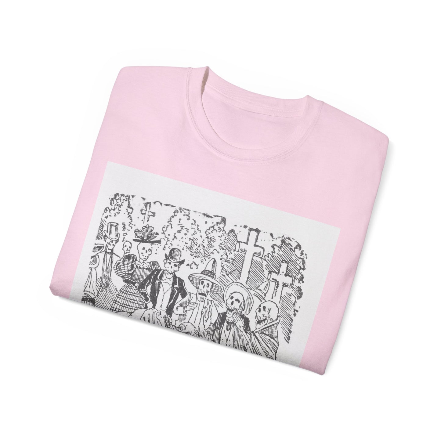 José Guadalupe Posada A Skeleton with a Sheet Crying in a Cemetery 1880-1910 Unisex Ultra Cotton Tee