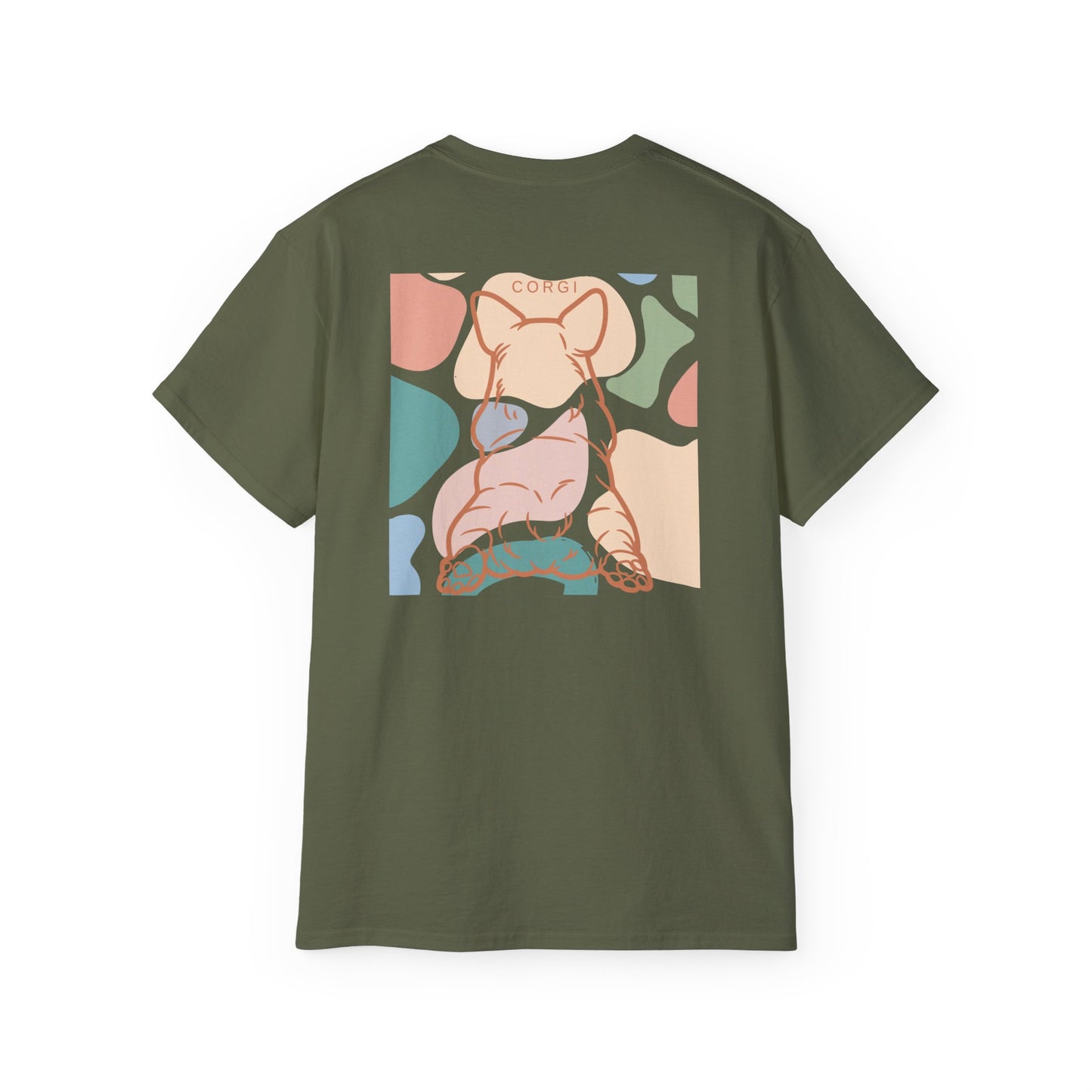 Linda camiseta unisex de algodón ultra fino Corgi de la UE de dos caras 