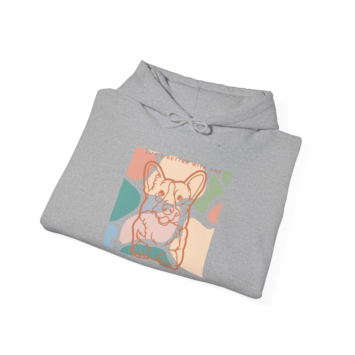 Sudadera unisex con capucha y mezcla pesada de dos caras de Corgi