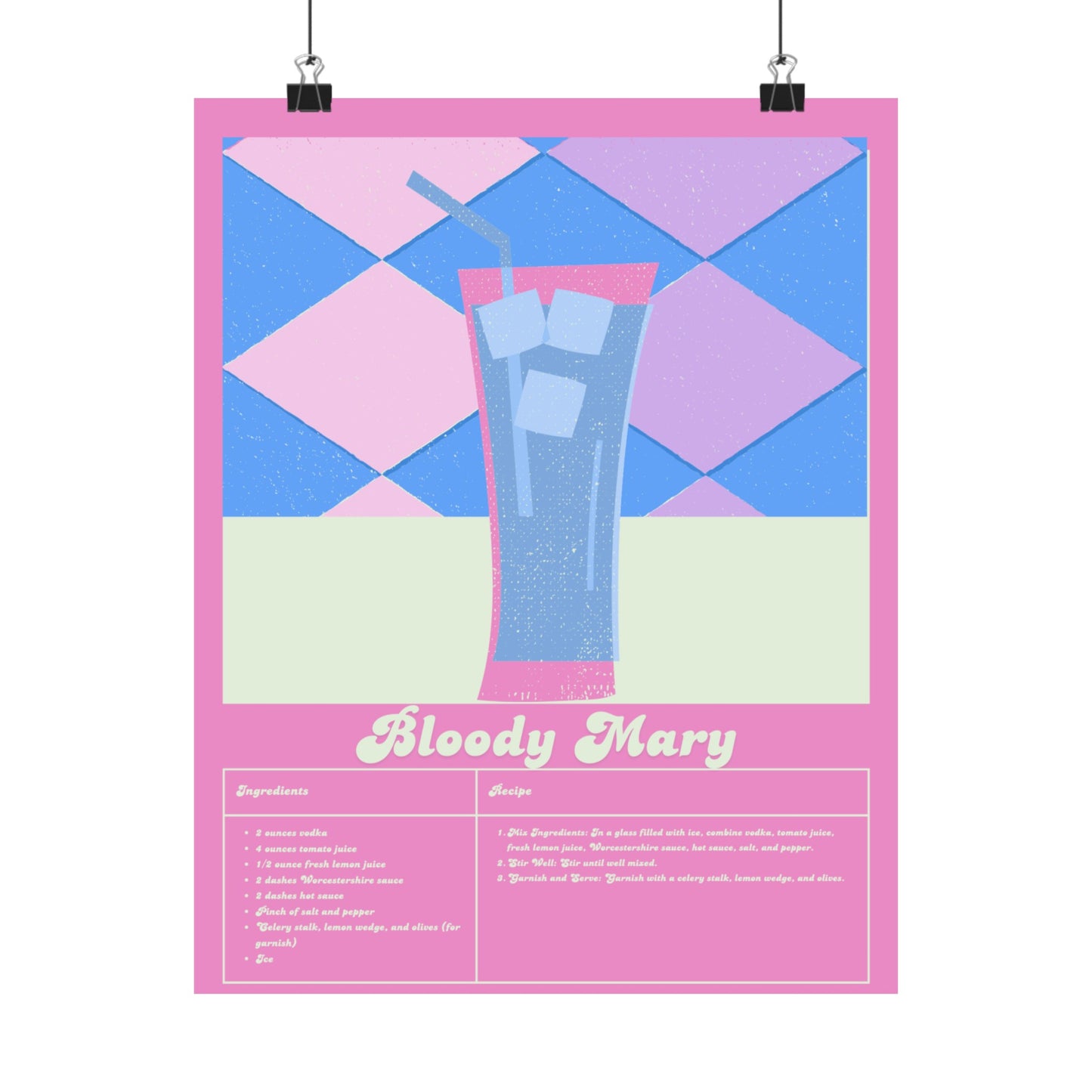 Bloody Mary Illustration Vertical Poster