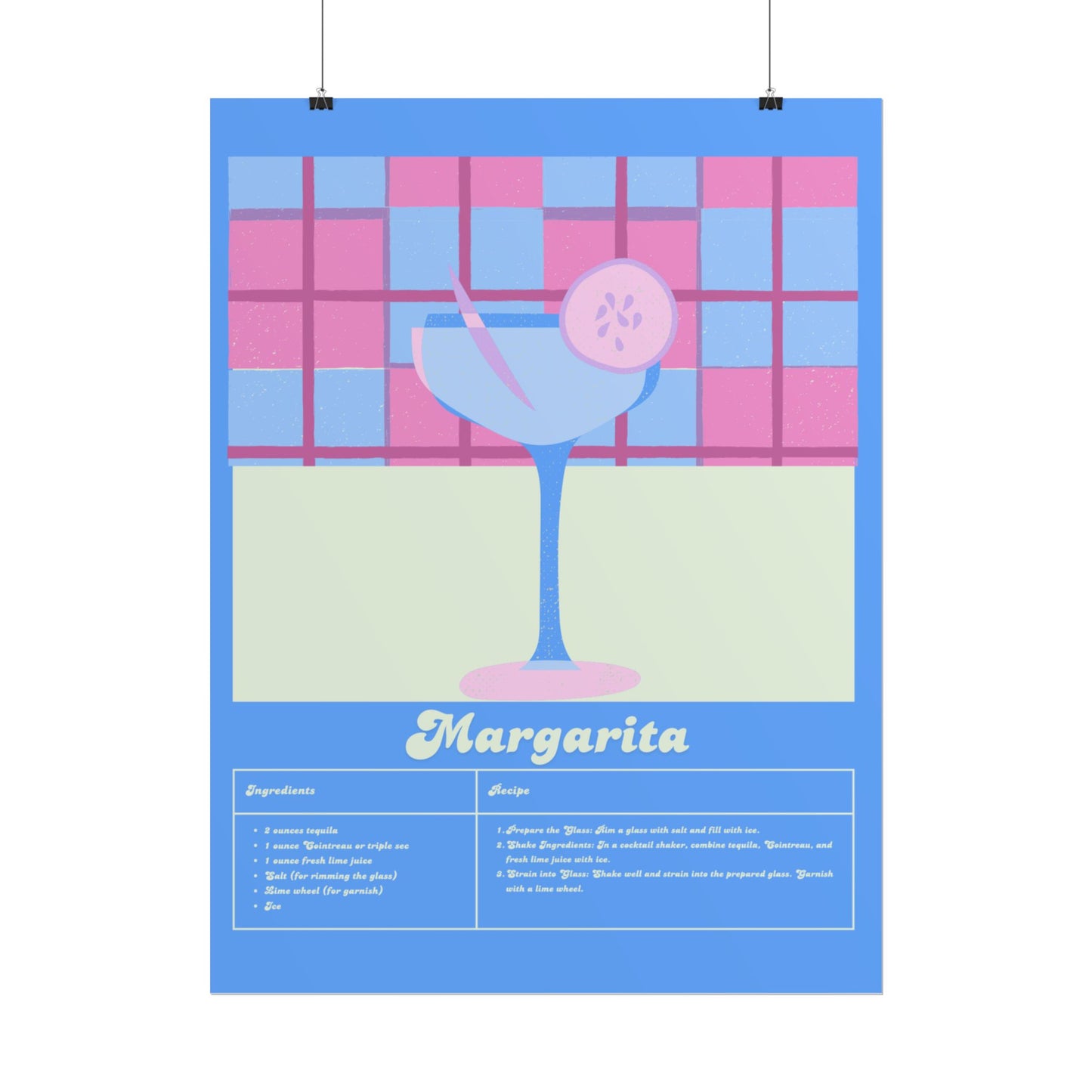 Margarita Illustration Vertical Poster  LARGE EU