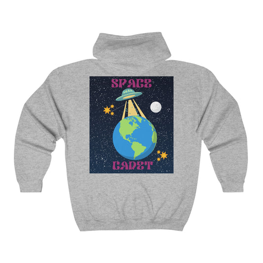 Sudadera unisex con capucha y cremallera completa de mezcla pesada Space Cadet 