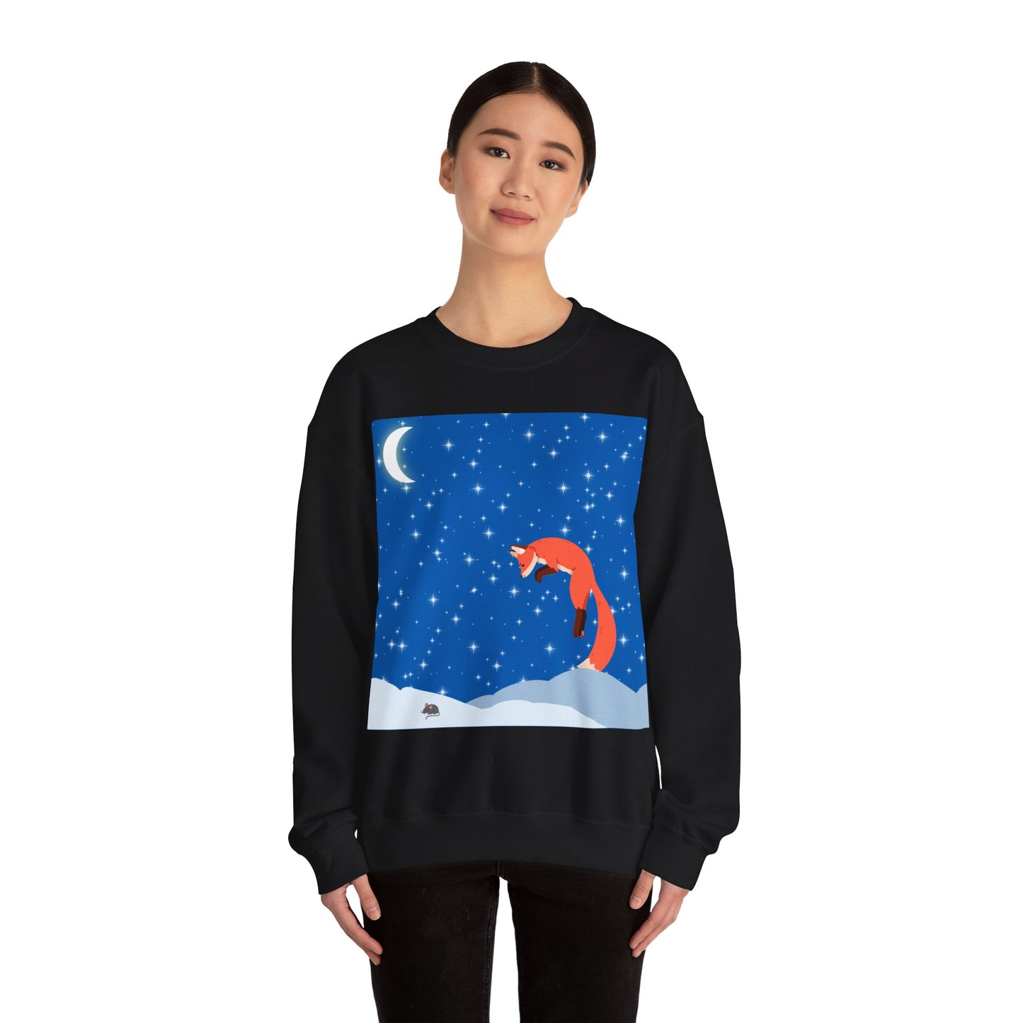 Snow Jumping Fox Unisex Heavy Blend™ Crewneck Sweatshirt EU