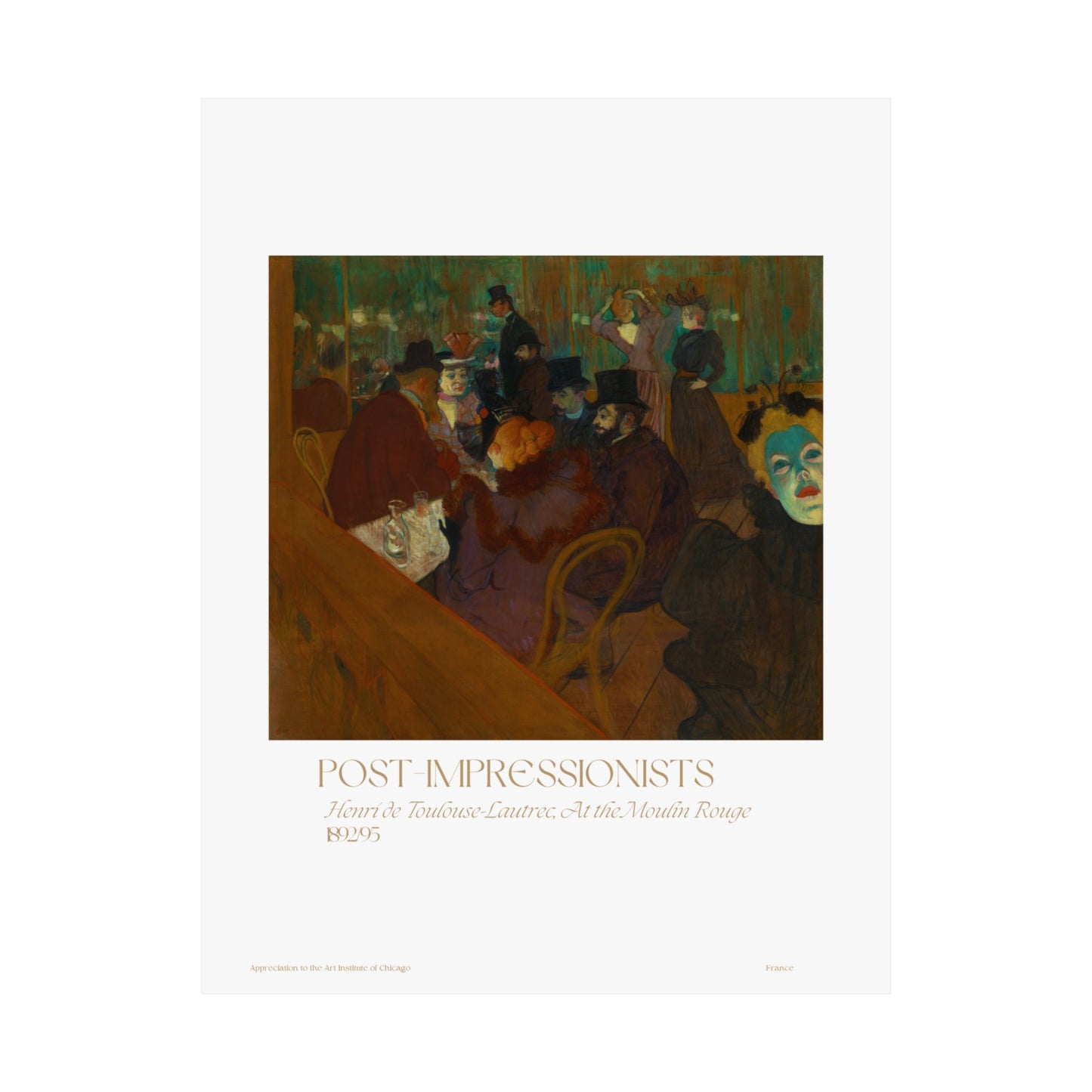 Henri de Toulouse-Lautrec, At the Moulin Rouge 1892/95 Vertical Poster