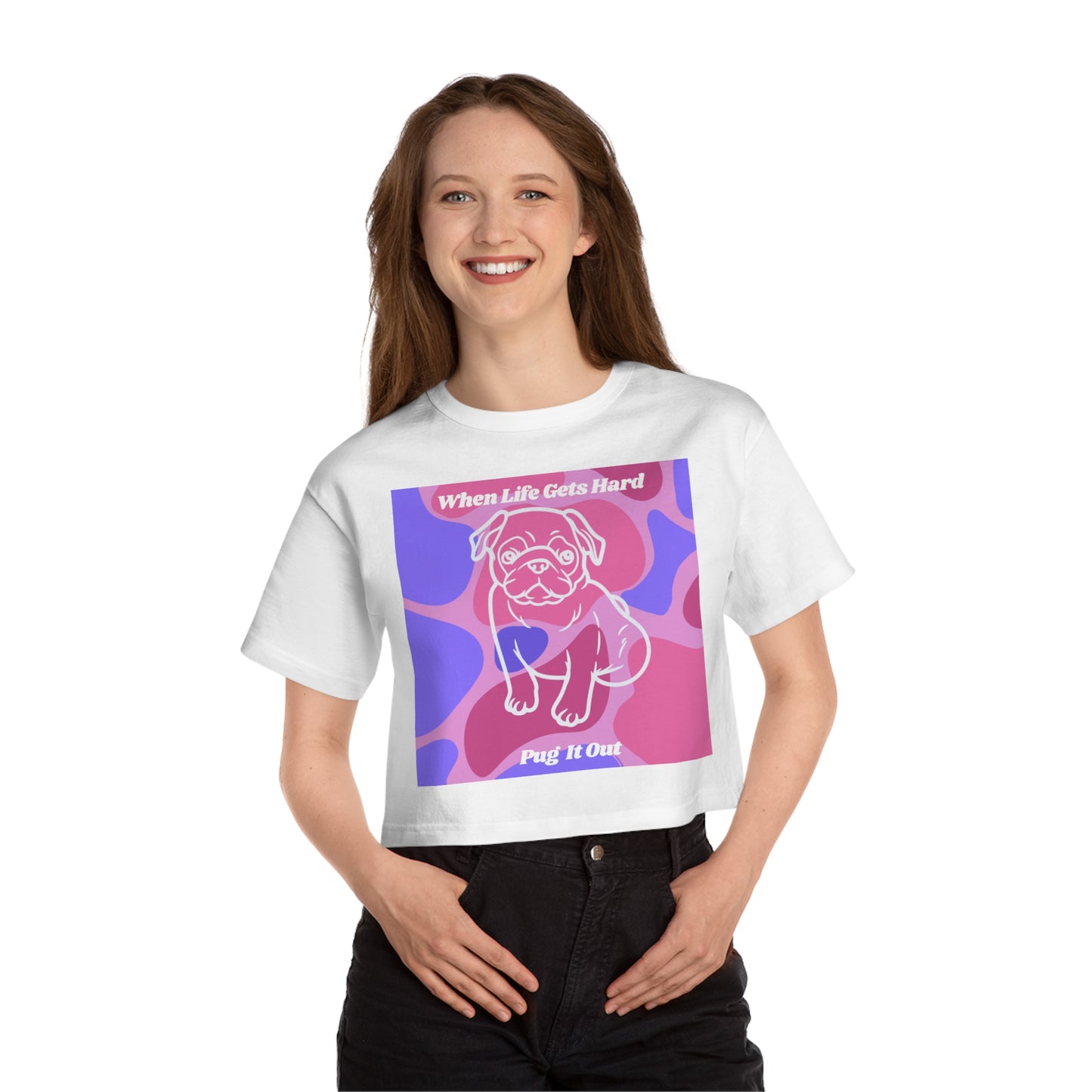 Charming Pug Champion Women's Heritage Cropped T-Shirt