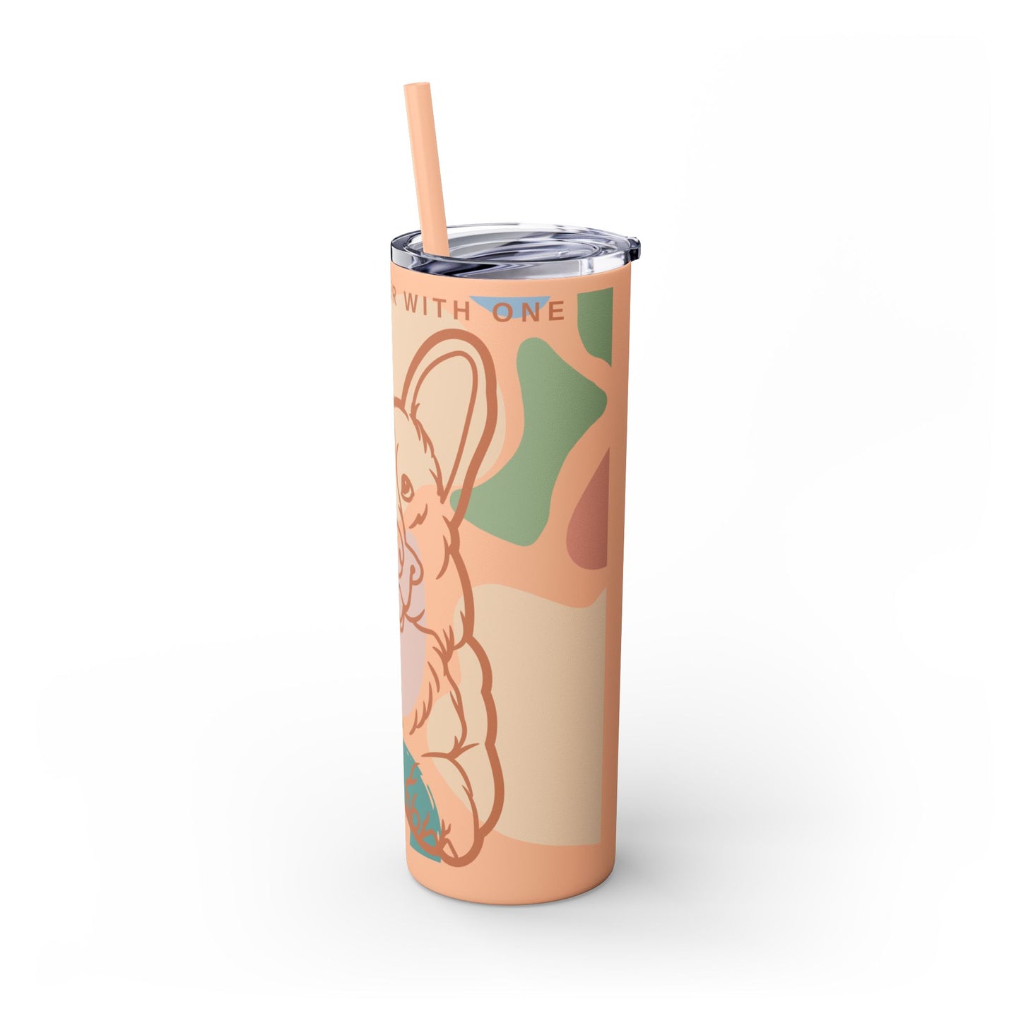 Cute Corgi Skinny Tumbler with Straw, 20oz