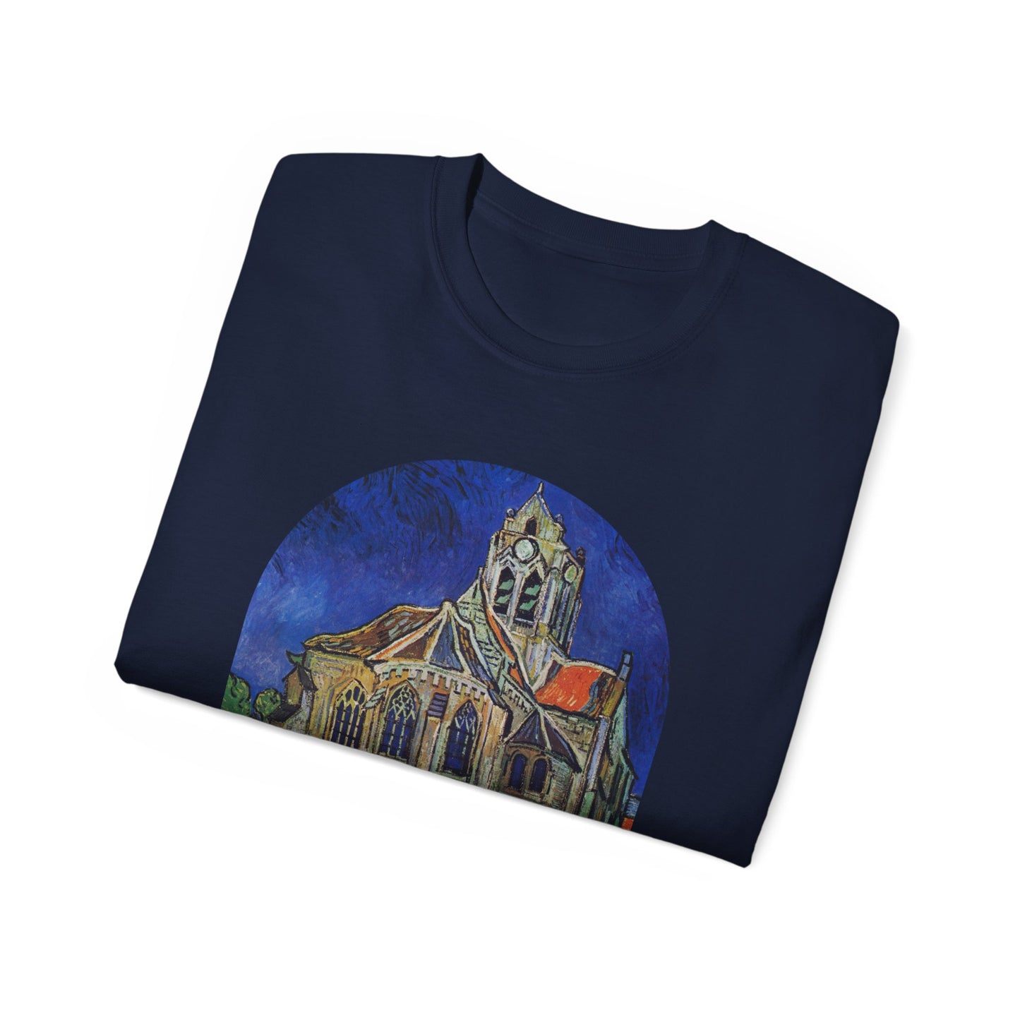 Camiseta de algodón ultra suave de Vincent Van Gogh, La iglesia de Auvers, 1890, EU