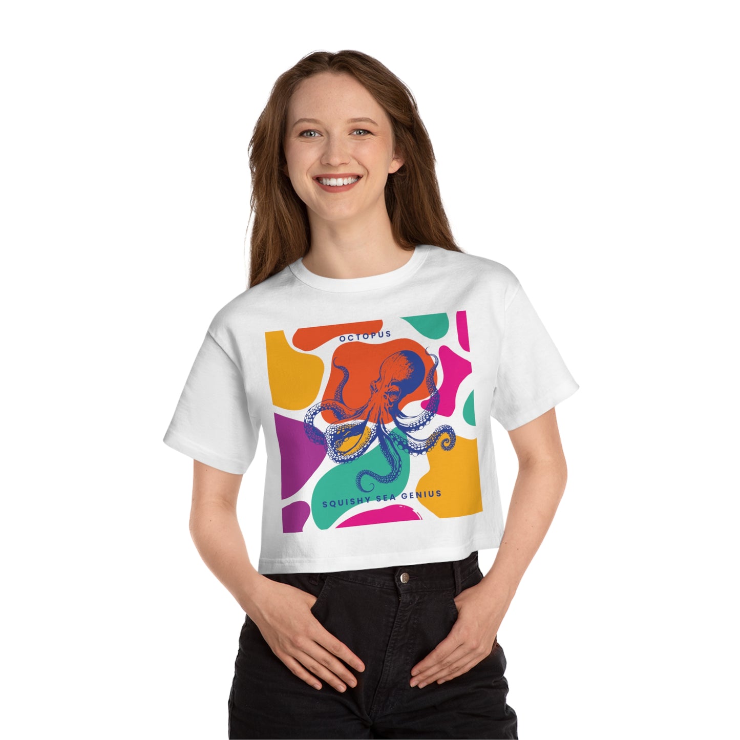 Squishy Sea Genius Octopus Champion Women's Heritage Cropped T-Shirt