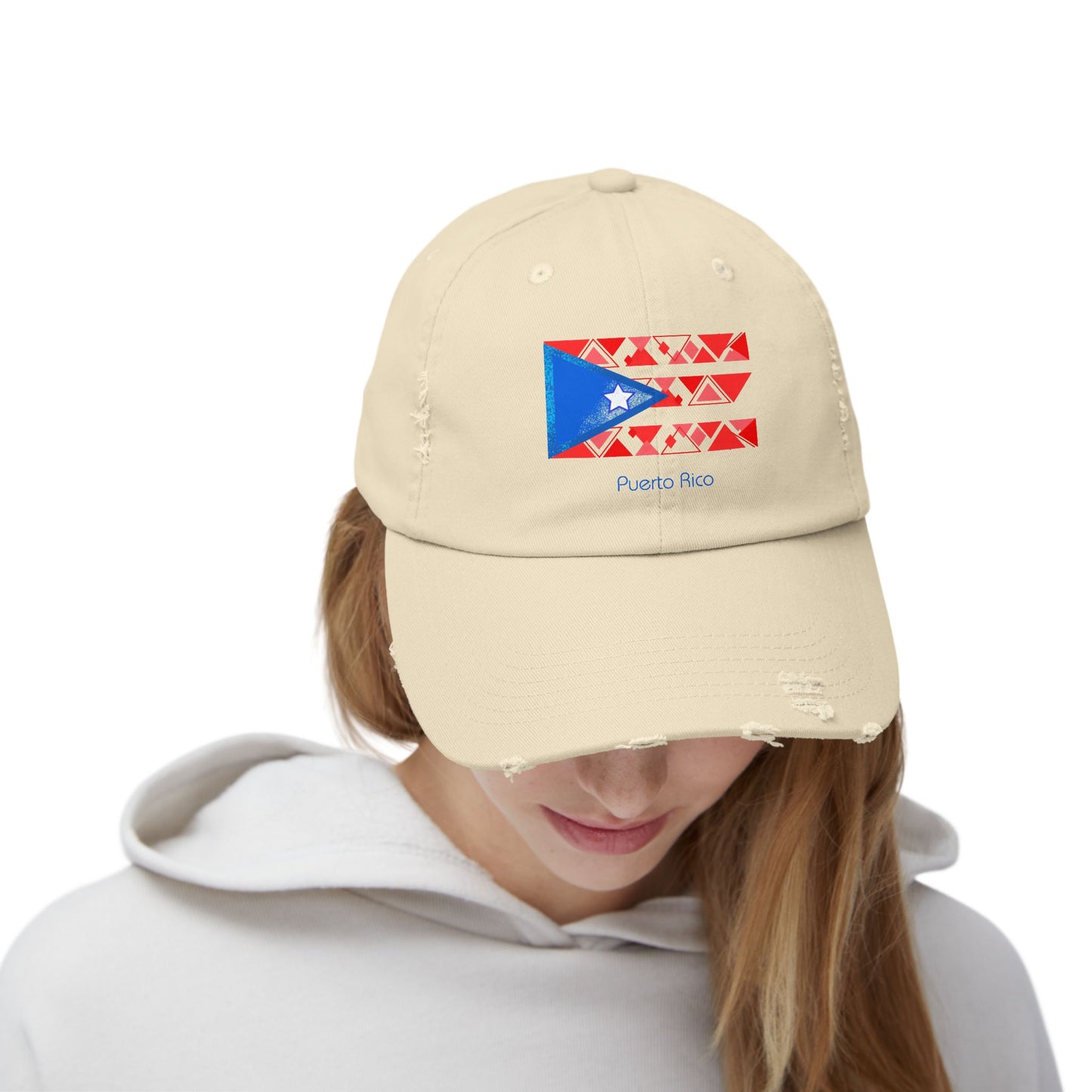 Modern Puerto Rico Unisex Distressed Cap