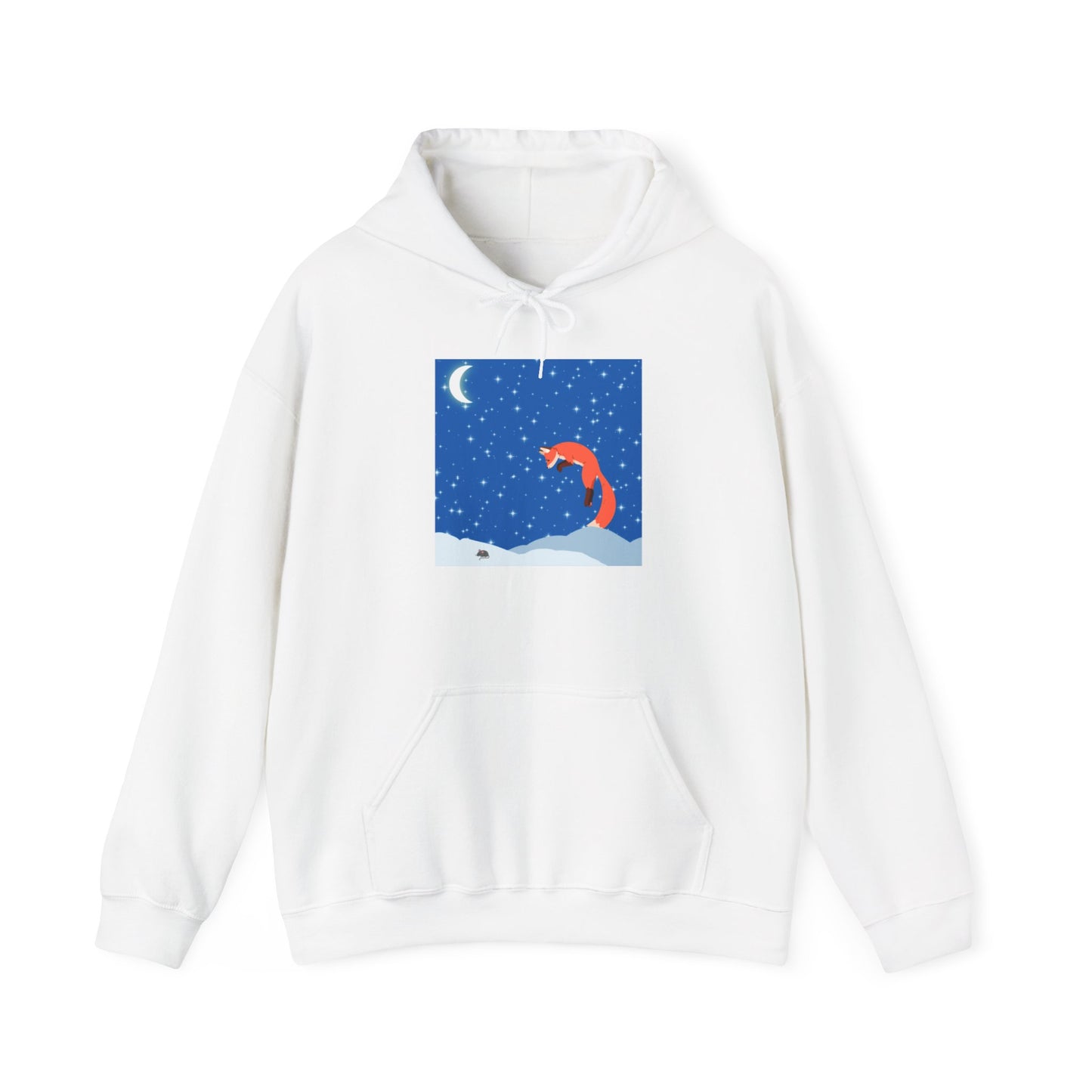 Sudadera unisex con capucha y mezcla pesada Snow Jumping Fox 