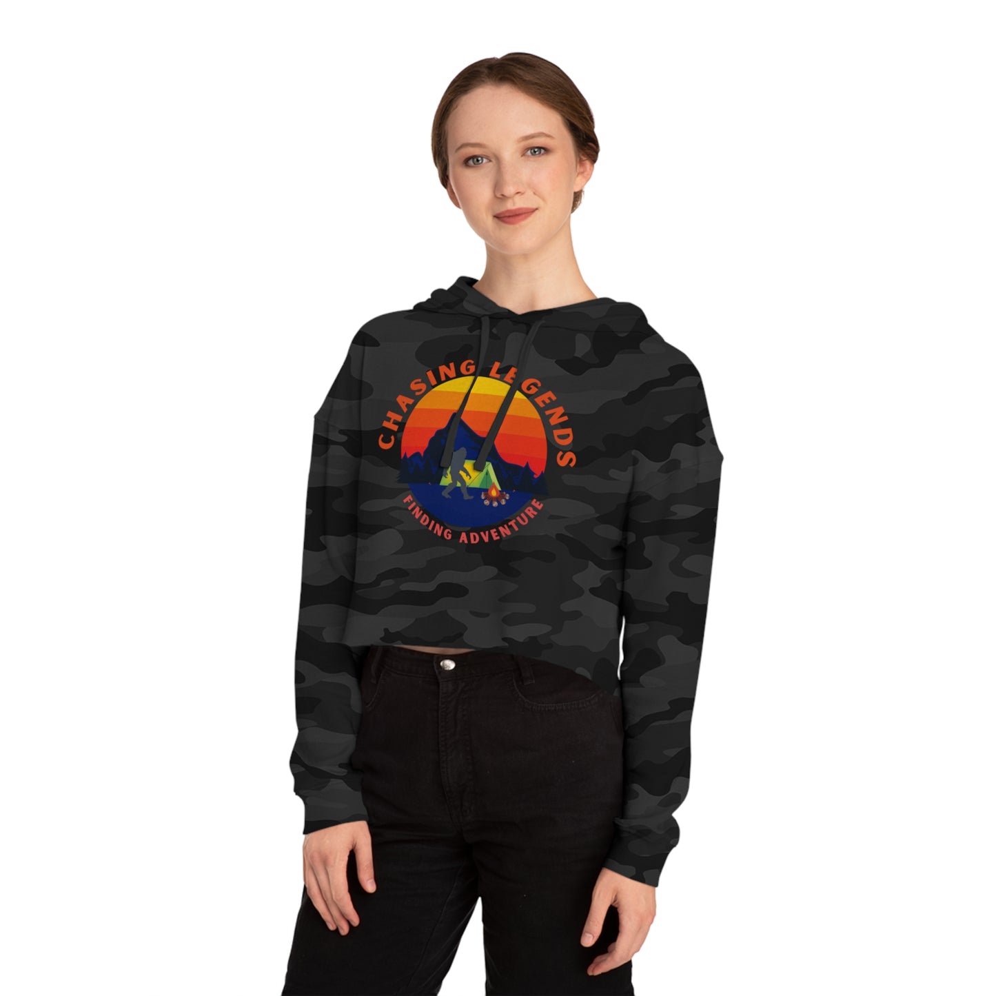 Bigfoot Adventure: Chasing Legends Crop Hoodie