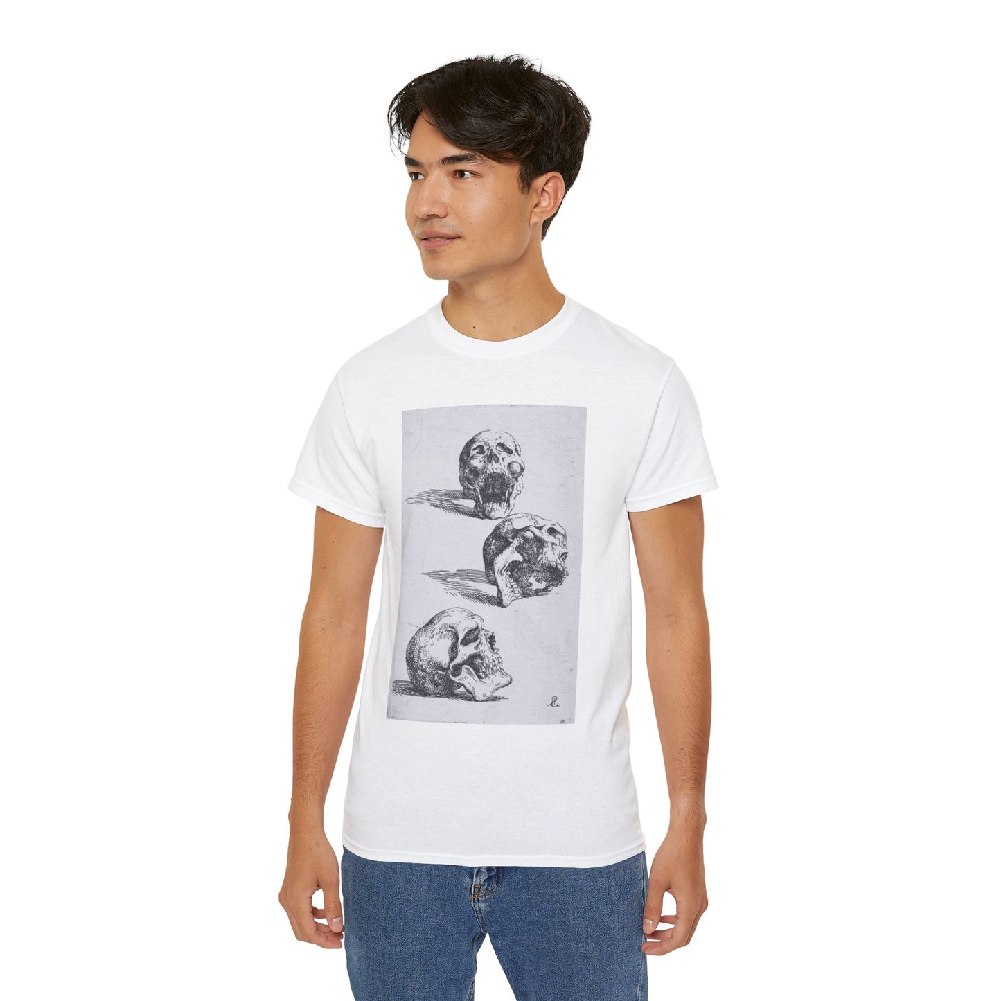 Three Human Skulls Salvator Rosa 1662 Unisex Ultra Cotton Tee EU