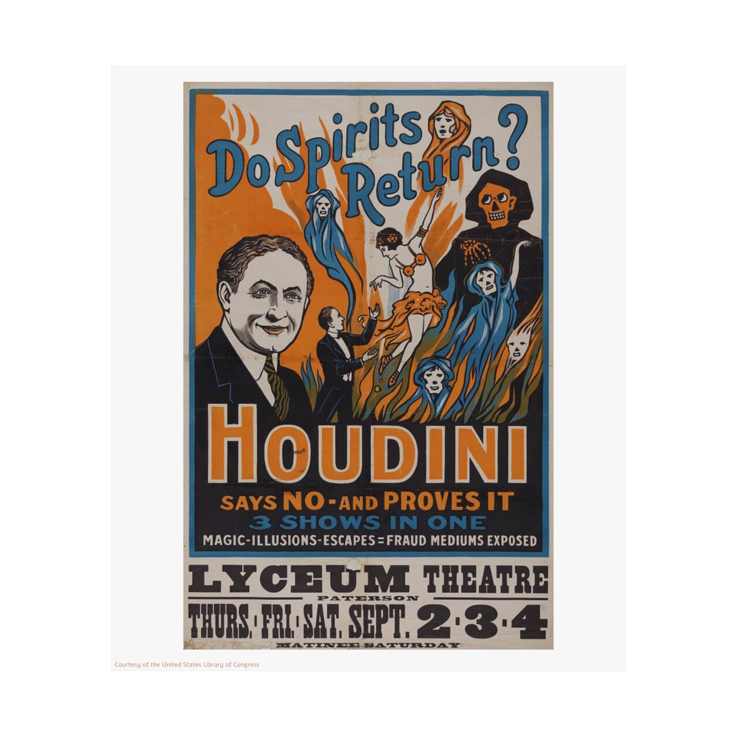 Houdini Illustration Vertical Poster