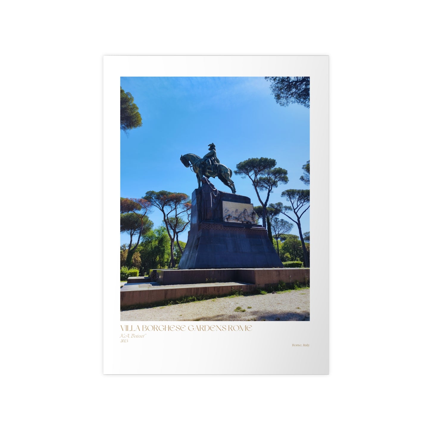 Villa Borghese Gardens Rome Matte Photograph Vertical Posters EU