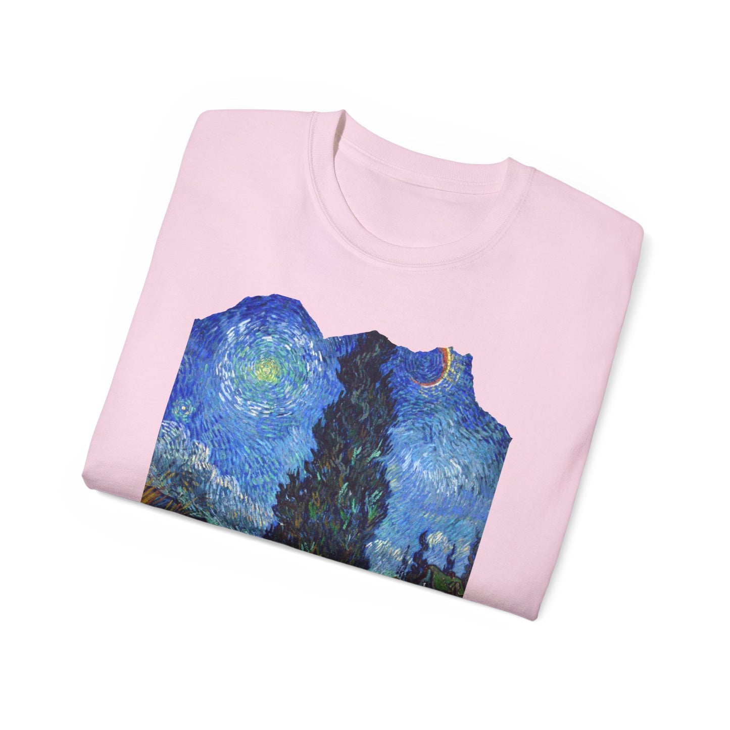 Camiseta de algodón ultradelgada de Vincent Van Gogh, Road with Cypresses and Star 1890 EU