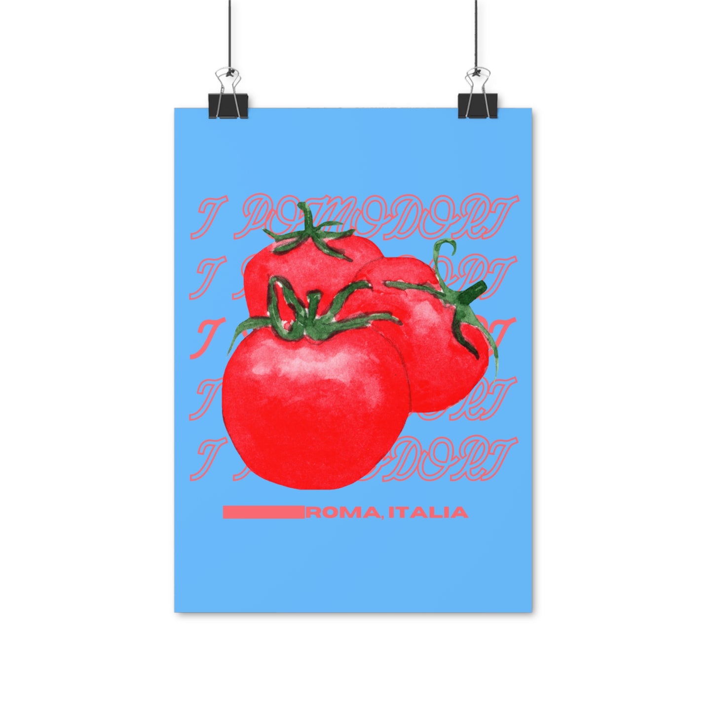 Tomatoes, Rome Italy Illustration Vertical Poster EU