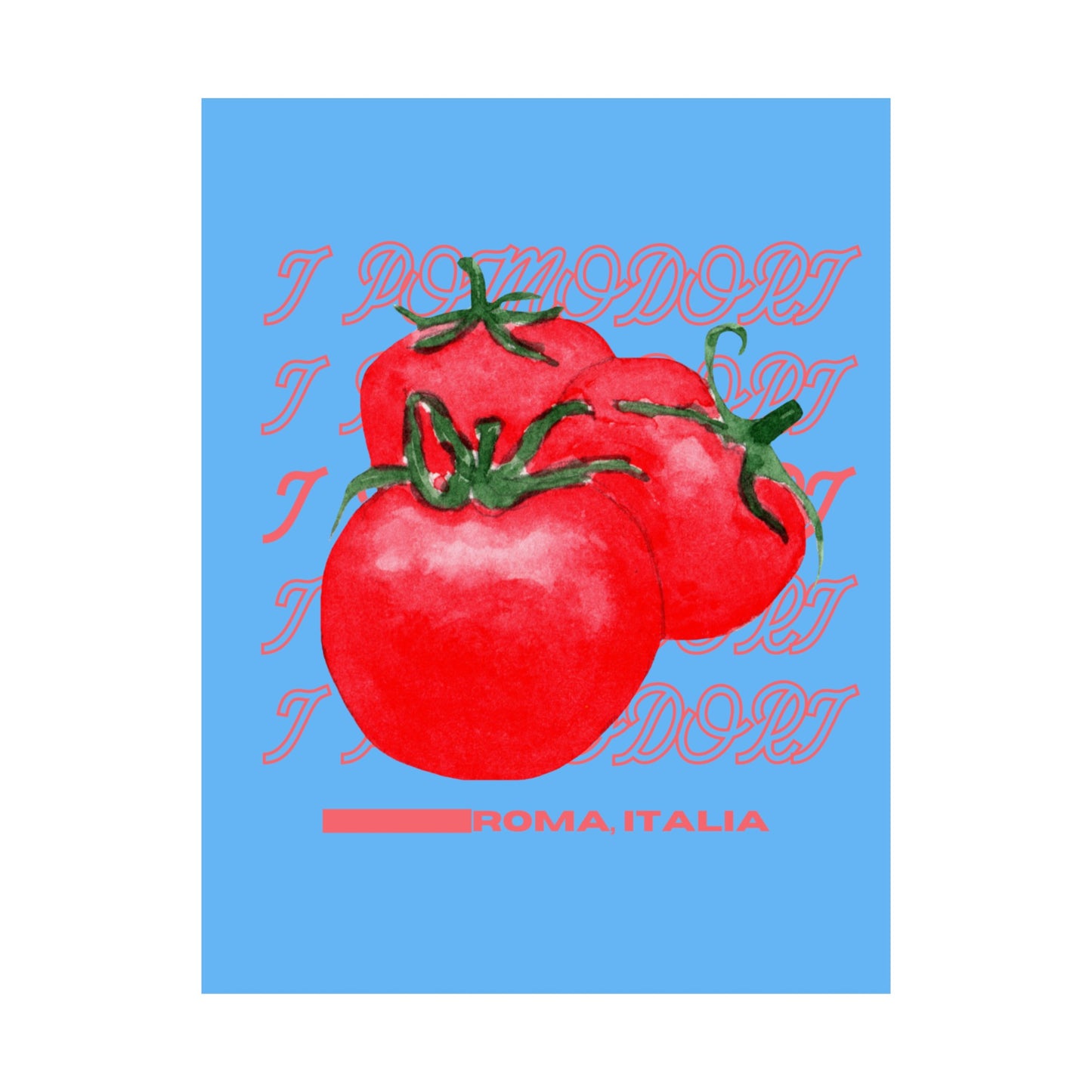 Tomatoes, Rome Italy Illustration Vertical Poster