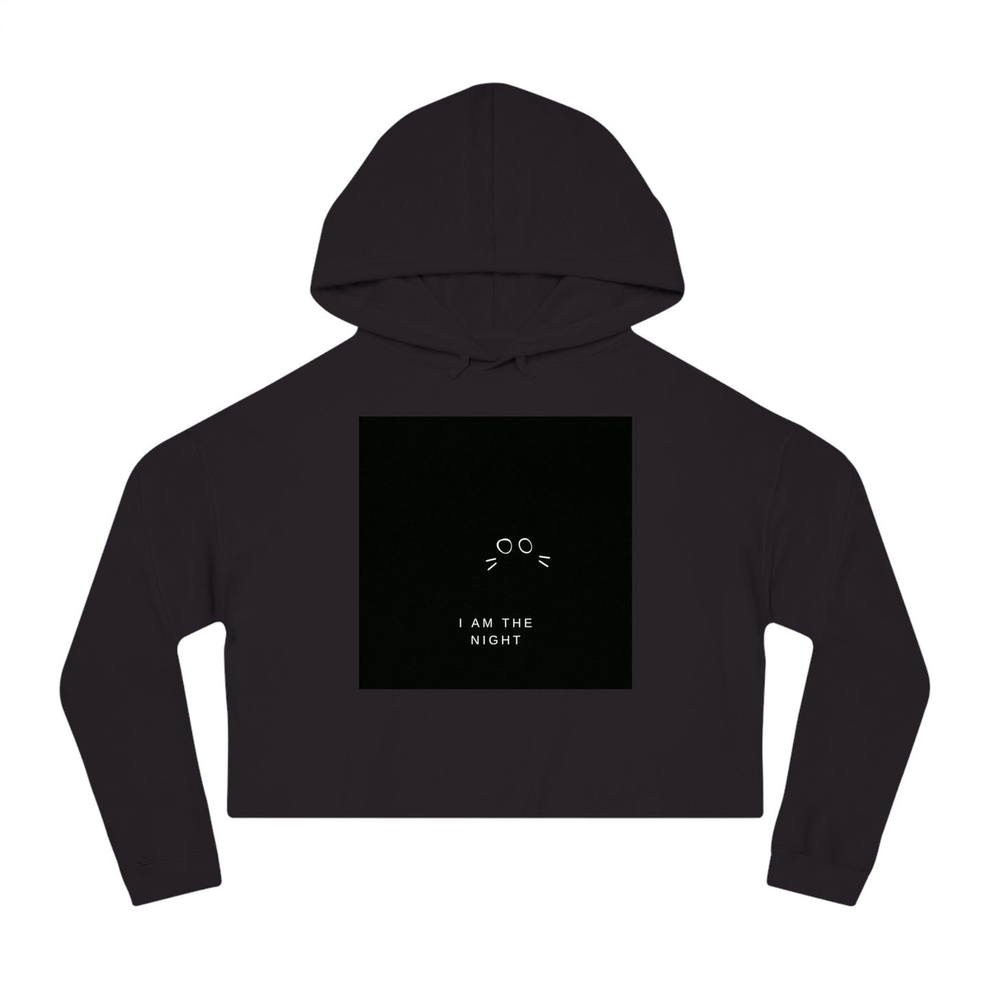 Black Cat Crop Hoodie